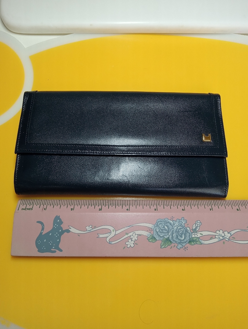 Leather Long Wallet  - Black